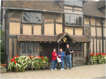 Harrys clients stop outside Shakespeare's
birthplace